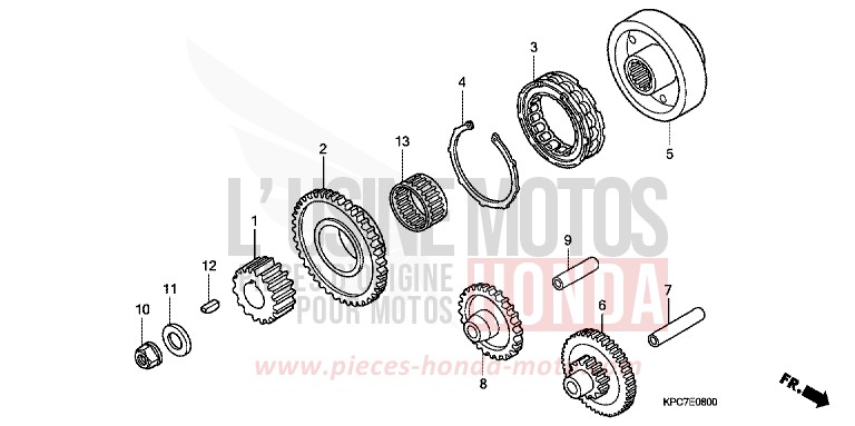 ANLASSERKUPPLUNG von Varadero 125 MOODY BLUE METALLIC (PB296) von 2009